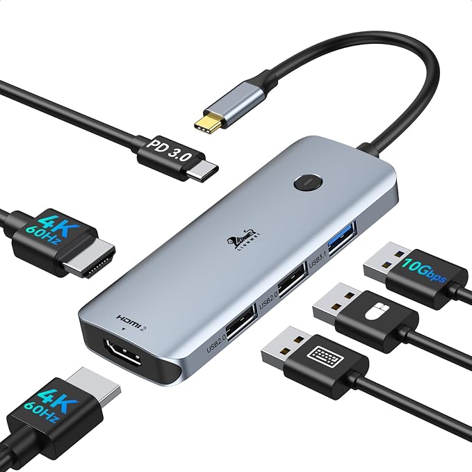 USB C Docking Station Dual Monitor, LIONWEI Laptop USBC Dock Multiport Adapter by LIONWEI