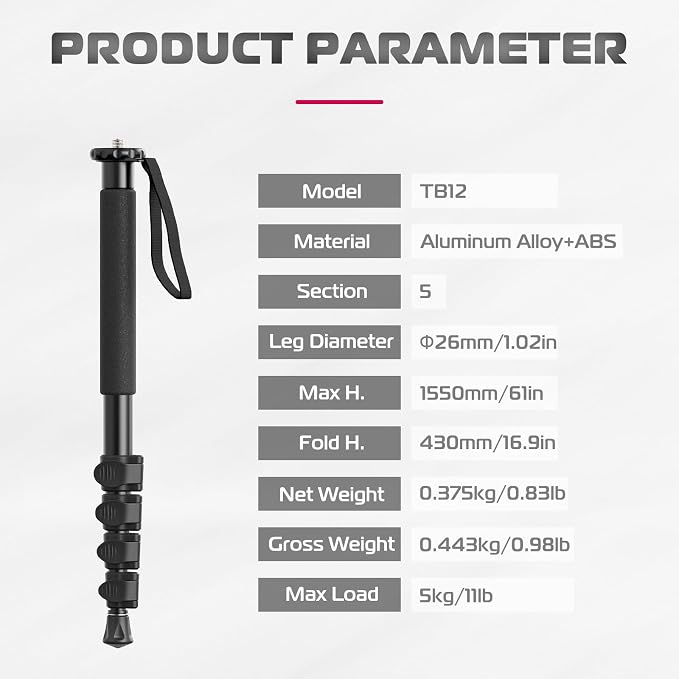 ULANZI TB12 61-Inch Camera Monopod - Image 7