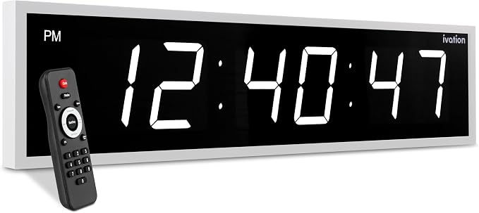 Ivation Huge Oversized 48" Large Digital LED Clock | Big Digital Clock by Ivation