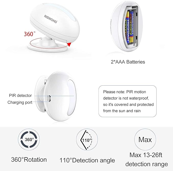 Wireless Motion Sensor Door Chime: Business Entry Doorbell Indoor Motion - Image 3