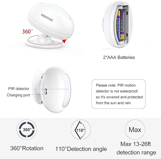 Wireless Motion Sensor Door Chime: Business Entry Doorbell Indoor Motion - Image 3