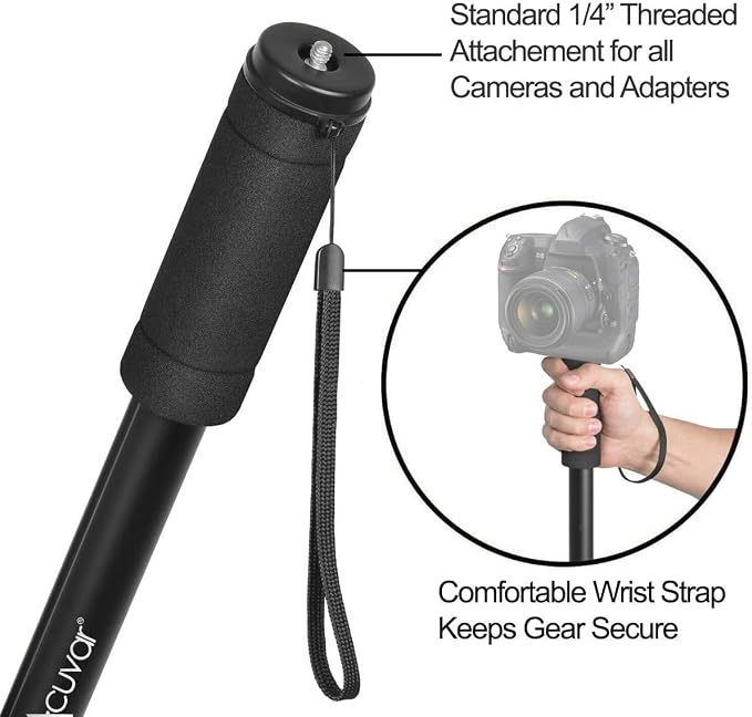 Acuvar 65 Inch Camera Monopod – Lightweight 4-Section Aluminum Monopod - Image 3