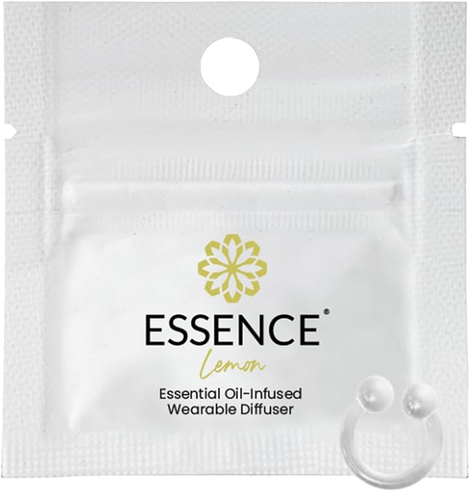 Essence Wearable Aromatherapy Nasal Diffuser – Lemon Essential Oil Nose Ring by Essence