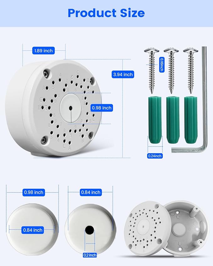 Metal Universal Bullet Security Camera Junction Box, Aluminum Mount Bracket Base - Image 5