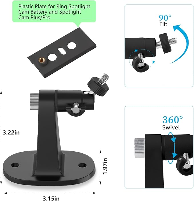 2Pack Security Wall Mount for Ring Spotlight Cam Battery and Ring Spotlight Cam - Image 2