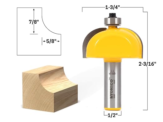 YONICO Cove Router Bits Edge Forming 5/8-Inch Radius 1/2-Inch Shank 13157 - Image 2