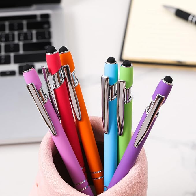 Oddmoal Ballpoint Pen with Stylus Tip, Soft Touch Click Metal Pen, 1.0mm Medium - Image 6