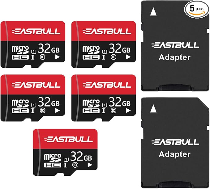 EASTBULL 32GB 5-Pack of Micro SD Cards, 32GB SD Cards Pack Full HD Video 90MB/s by EASTBULL