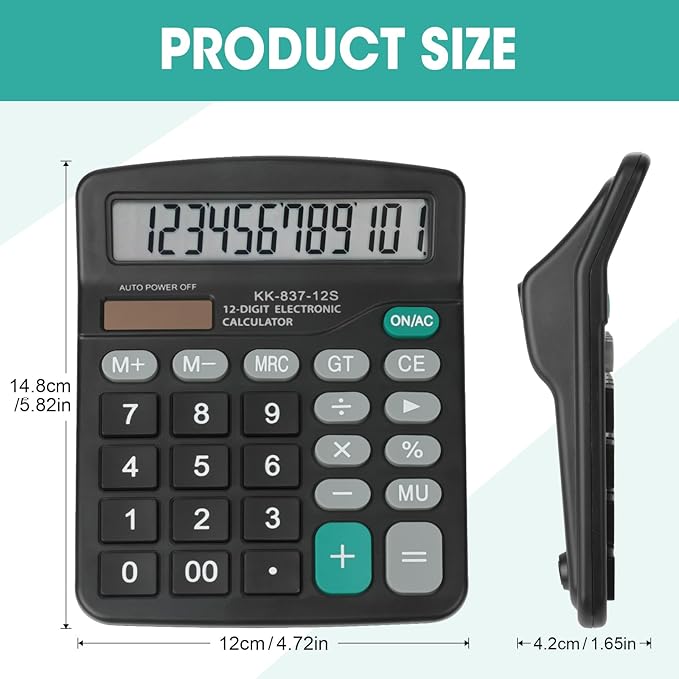 4 Pack Calculator Bulk, 12 Digits Calculators Desktop - Image 5