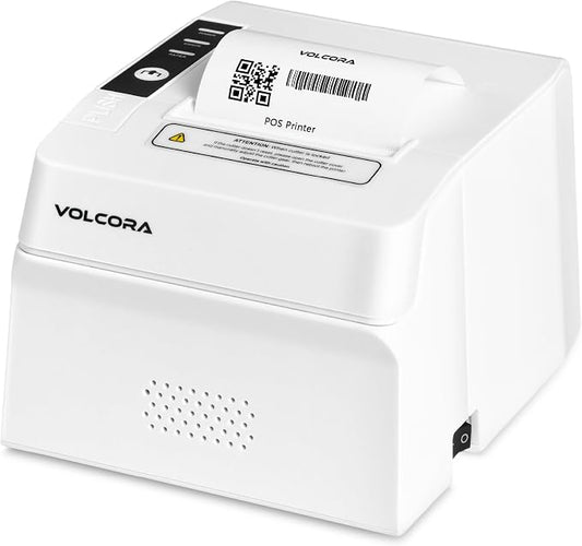 Volcora Thermal Receipt Printer, 80mm POS Printer w/Auto Cutter, USB/Bluetooth by Volcora
