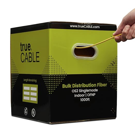 TRUE CABLE 2 Strand Fiber Indoor Distribution Cable, 1000 Feet, OS2 Single Mode - Image 2