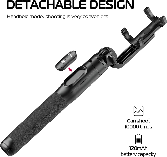 ULANZI SK-03 Selfie Stick Tripod, 3 in 1 Extendable Phone Holder - Image 2