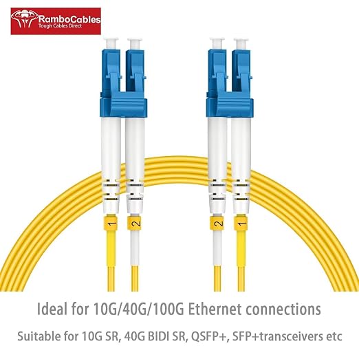3m OS2 LC to LC Single Mode Fiber Patch Cables, Options 7inch~1000ft, SM - Image 2