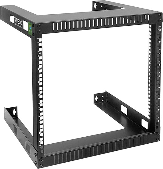 RIVECO 9U Wall Mount Rack for Network – 17.7" Deep 2 Post Open Frame Racks Easy by RIVECO