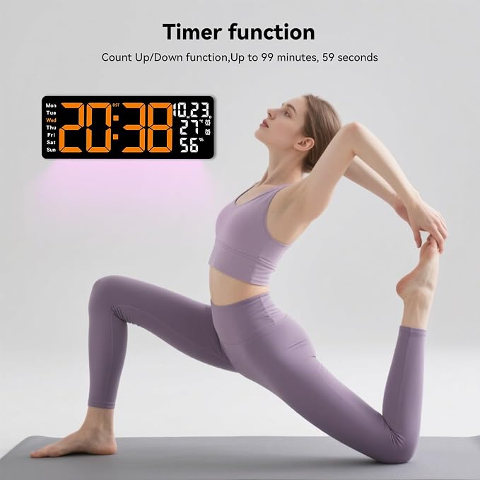 Digital Wall Clock Large Display, 17.3" Digital Clock - Image 3