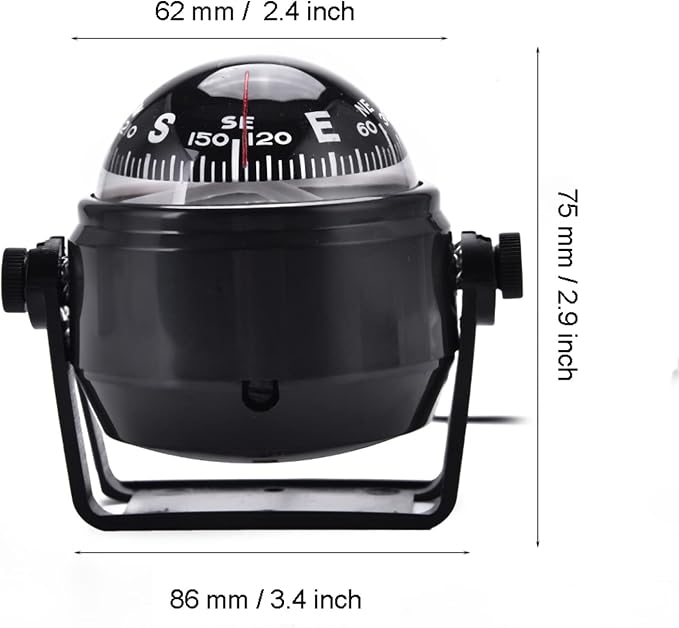 VGEBY Marine Navigation Compass, High Precision LED Marine Digital Car Mount - Image 8