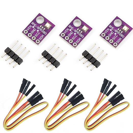 BME280 Sensor Module with Jumper Wires, 3-in-1 Temperature Humidity Barometric by HJHYUL