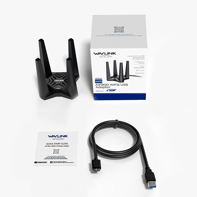 USB WiFi Adapter for Desktop PC, WAVLINK AX1800 WiFi 6 Adapter, Dual Band - Image 9