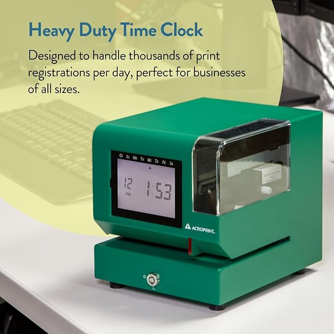 Acroprint M150MC4 Heavy-Duty Digital Time Recorder, Steel Construction - Image 5