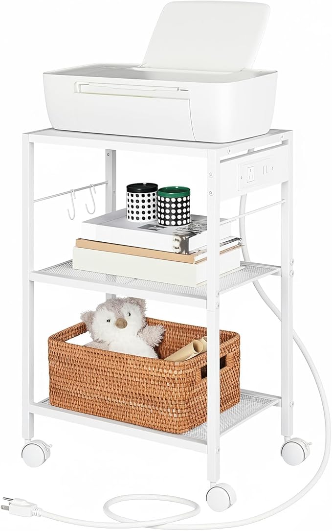 HOOBRO Industrial Printer Stand, 3-Tier Mobile Printer Table, Rolling Cart - Image 2