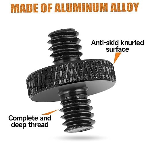 1/4" Male to 1/4" Male Tripod Screw, Double Head Converter Precision Made - Image 5