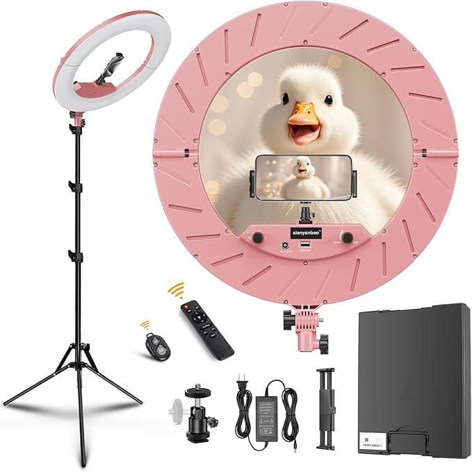 18 Inch Ring Light Kit, 55W6700k Dimmable LED Light, Tripod Stand, Remote by xianyanbao