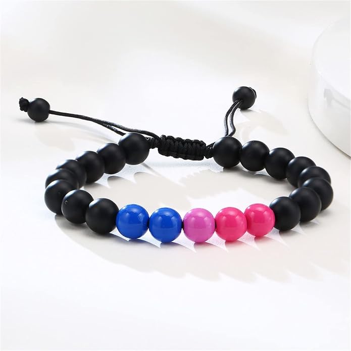 Nanafast Titanium Stainless Steel Rainbow LGBT Pride Bracelet Handmade Braided - Image 5