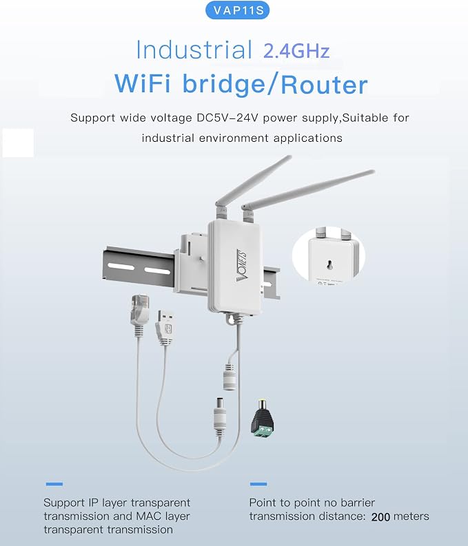 VONETS Industrial 2.4GHz WiFi Bridge Ethernet Wireless Repeater/Mini - Image 2