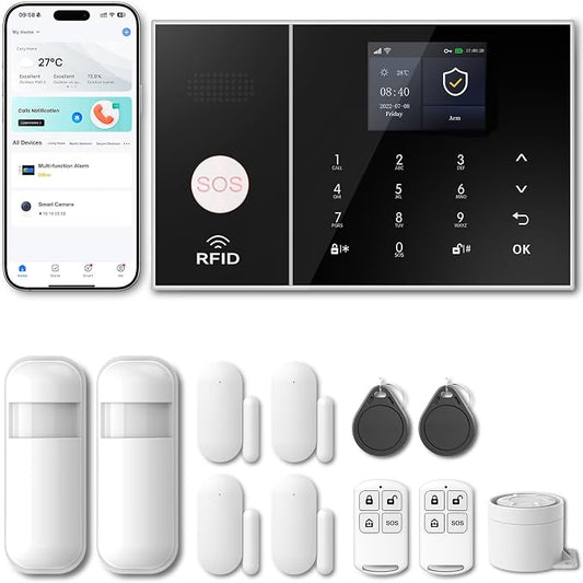PGST Security Alarm System 99+3 Zone Auto Dial WiFi+GSM/4G Home Burglar by PGST