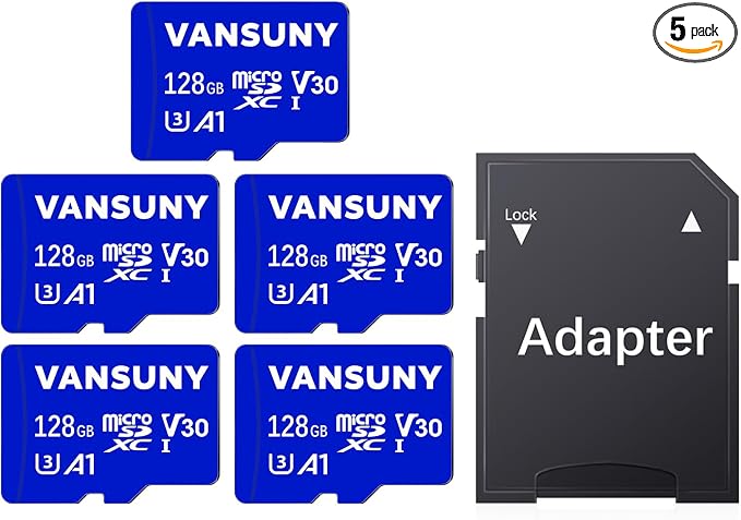 Vansuny Micro SD Card 128GB 5 Pack microSDXC Memory Cards by VANSUNY
