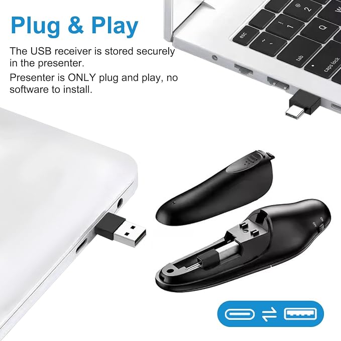 VOVIGGOL USB/Type-C 2 in 1 Presentation Clicker - Image 4