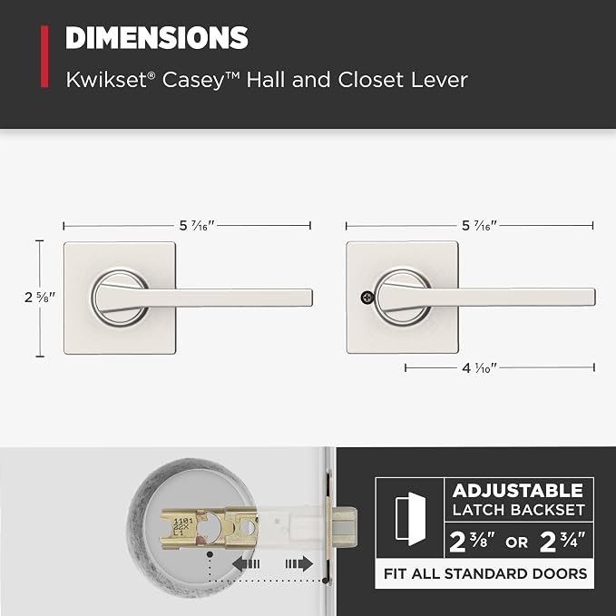Kwikset Casey Interior Passage Door Handle, Lever - Image 9