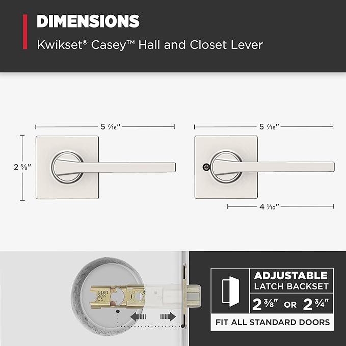 Kwikset Casey Interior Passage Door Handle, Lever - Image 9