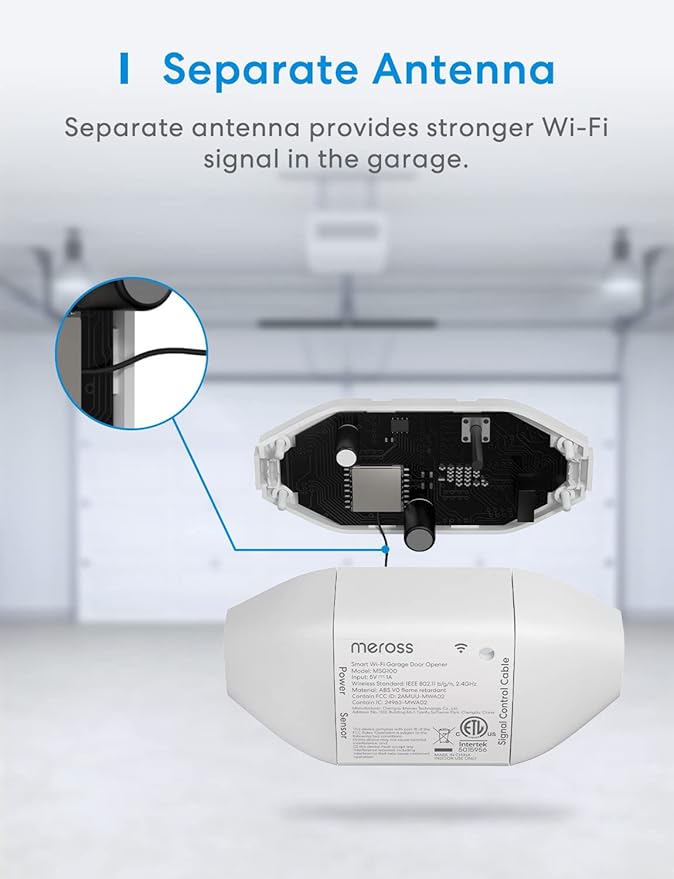 meross Smart WiFi Garage Door Opener Remote, App Control, Works - Image 8