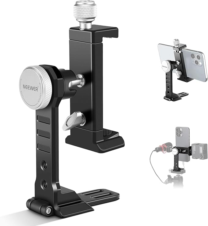 NEEWER Smartphone Tripod Mount Aluminum Alloy, 360° Rotatable Phone Stand by Neewer