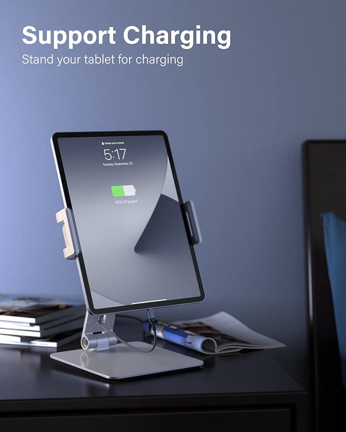 Maxonar Tablet Stand for Desk, 360° Adjustable Aluminum Alloy Swivel iPad - Image 3