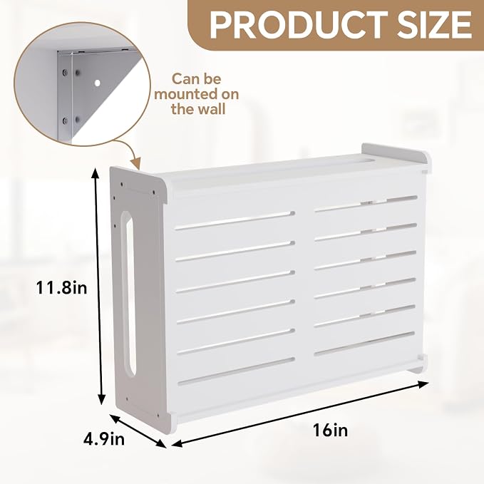 Wooden WiFi Router Storage Box Hider Shelf, Decorative Projector Box Hider Rack - Image 2