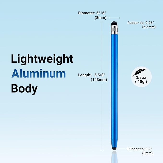LINFANC 12Pcs Blue Stylus Pen for Touchscreen, 2-in-1 High Precision & - Image 4