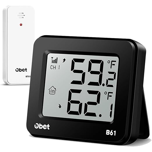 OBET Indoor Outdoor Thermometer Wireless Outdoor Thermometer Digital by OBET