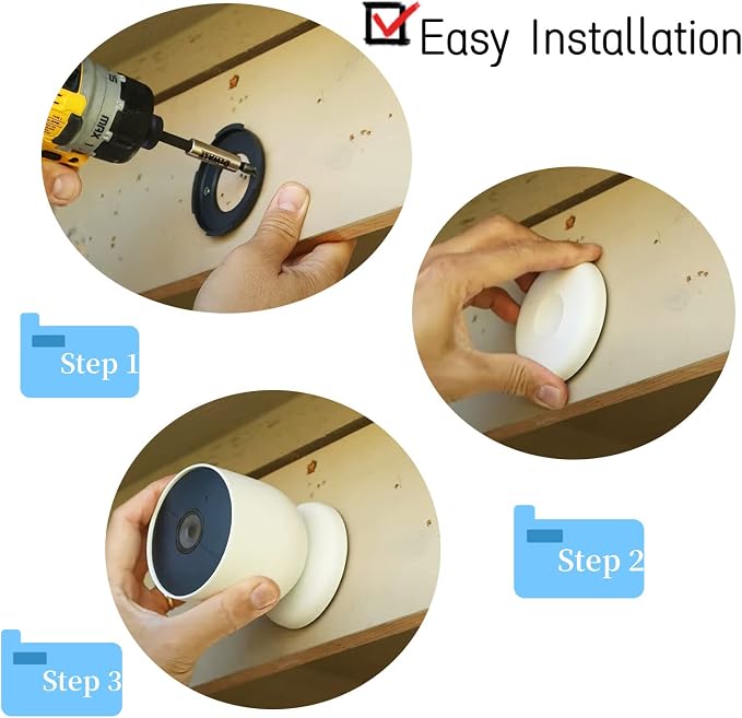 TEYOUYI Mounting Plate for Nest Cam, Wall Anchors for Google Nest Cam - Image 3