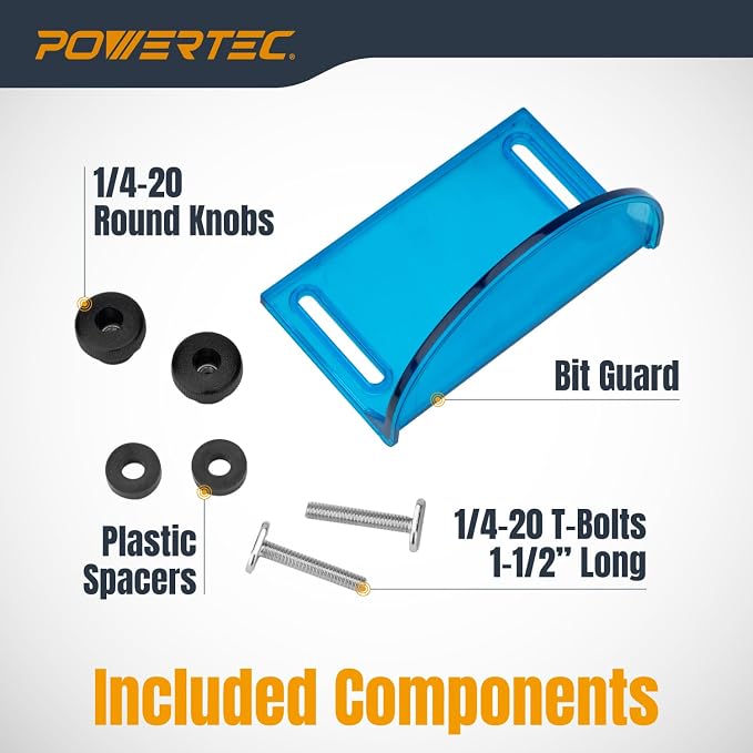 POWERTEC 71538V Adjustable Router Table Bit Guard Kit w/Mounting Hardware - Image 3