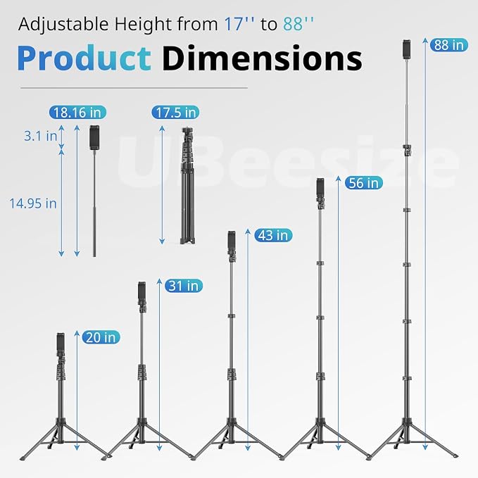 UBeesize 88’’ Flexible Phone Tripod - Image 2