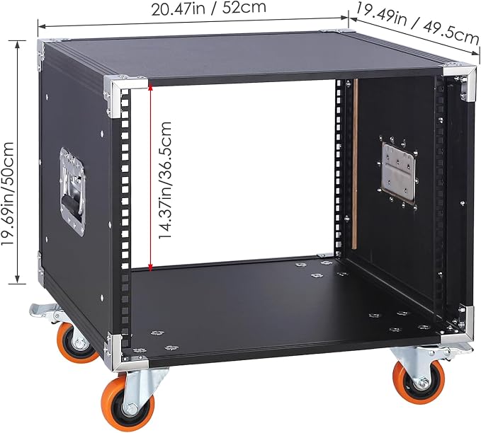 Movable AV Gear Rack 8U 19in Mobile Floor Standing Network Device Storage - Image 2