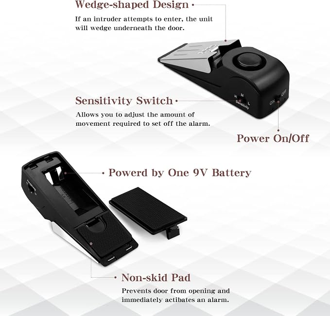 EMDMAK Door Stop Alarm with 120DB Siren Door Stop - Image 2