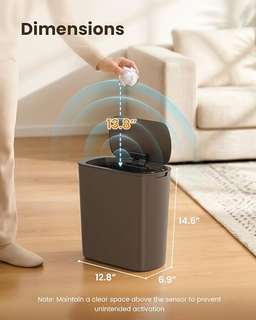 Cesun Bathroom Trash Can with Lid, 5 Gallon Motion Sensor Trash Can, Small - Image 8