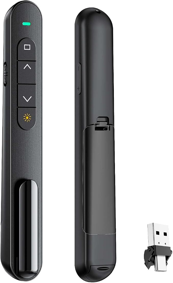 QUI Presentation Clicker with Volume Control, 2.4GHz USB Wireless Presenter by QUI