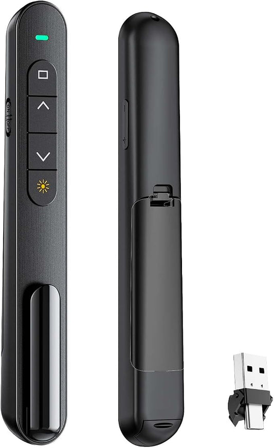QUI Presentation Clicker with Volume Control, 2.4GHz USB Wireless Presenter by QUI