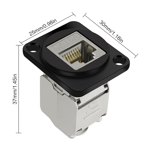 XMSJSIY CAT6A D-Type Panel Mount Connector Shielded RJ45 CAT6A Coupler Toolless - Image 2