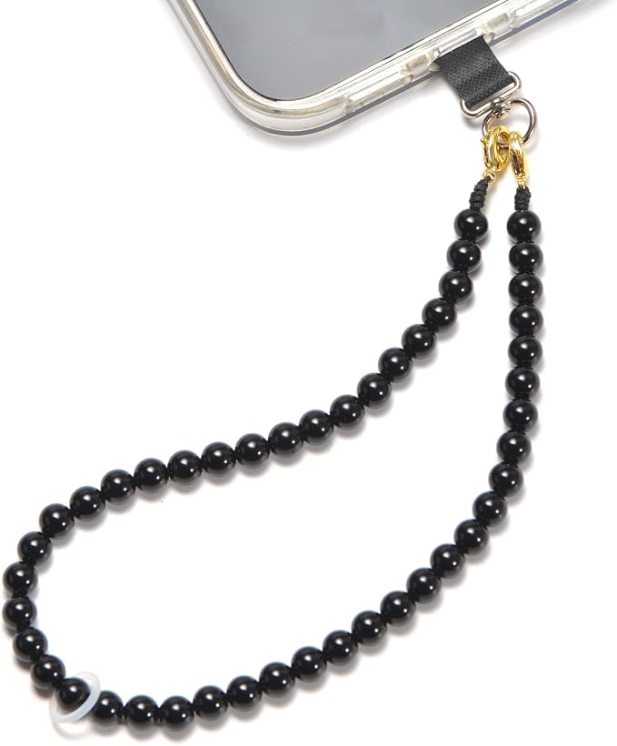 Agate Beaded Phone Wrist Strap for Women Men Stone Beads Charm Handmade by Aluckiss