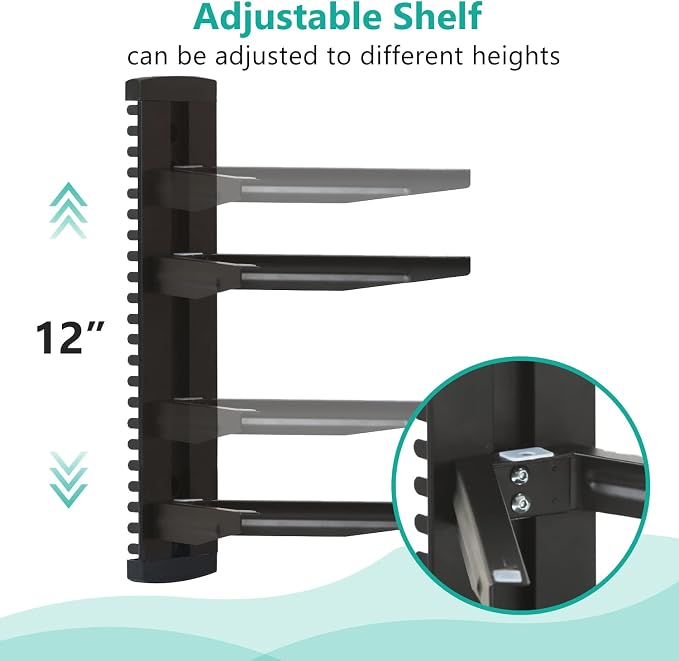 WALI Floating TV Shelf, 2 Tier Glass Projector Shelf - Image 5